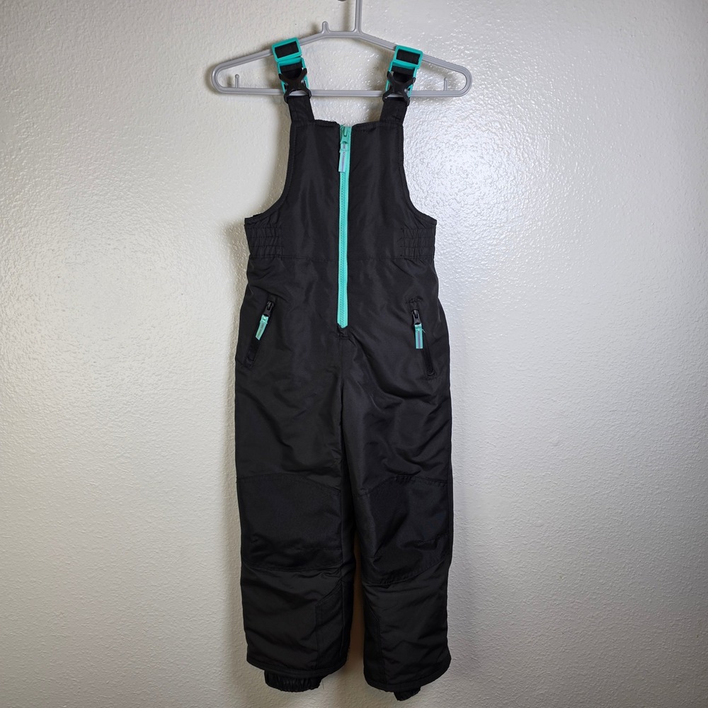 Champion Kids Black Snow Bibs XS 4-5 Insulated Winter Overalls